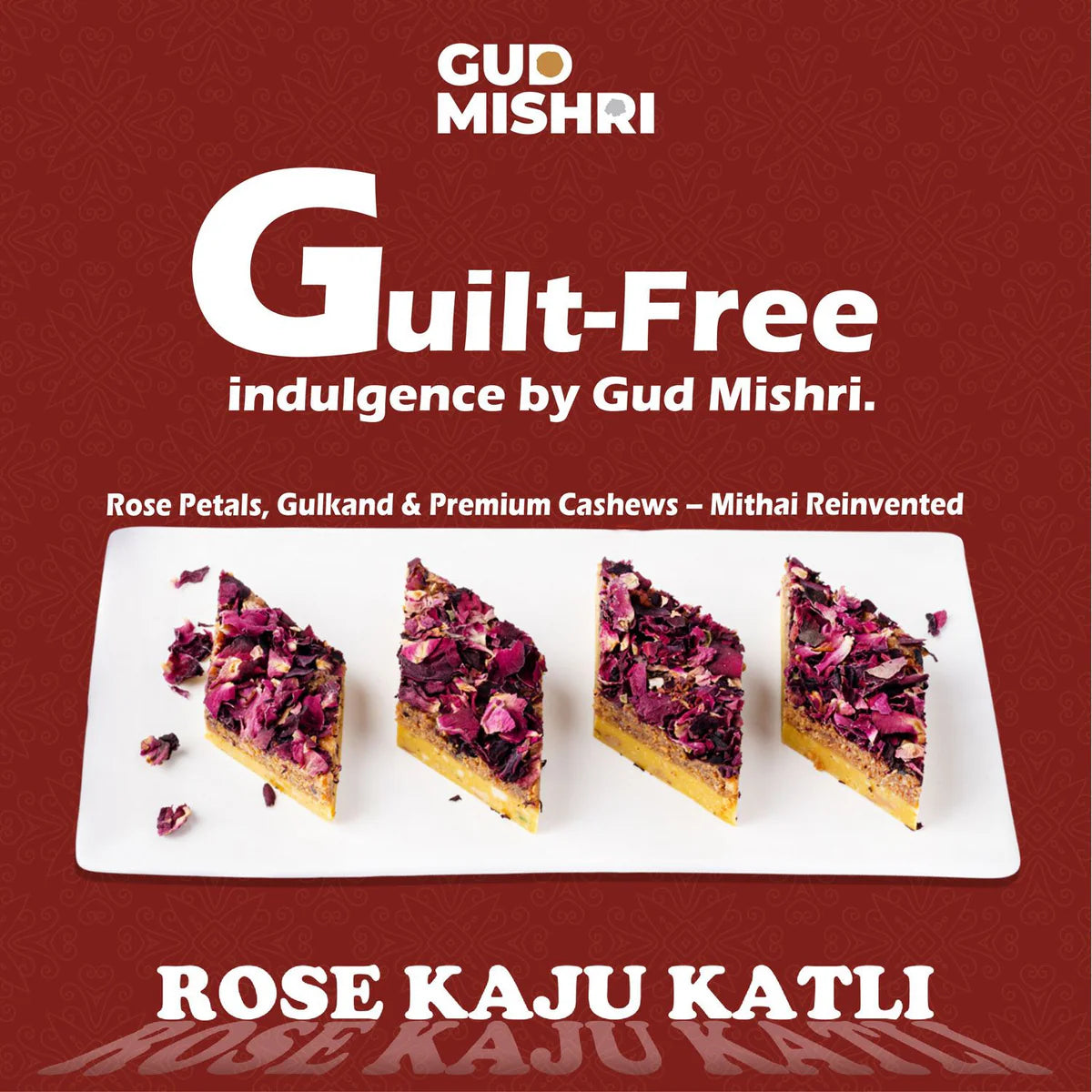 Gudmishri Rose Kaju Katli