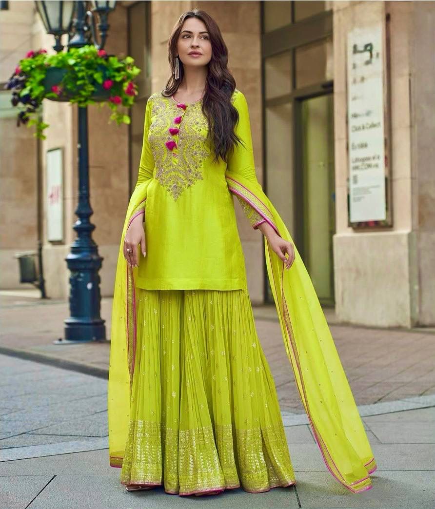 Vastra Creation's Heavy Faux Georgette Sharara Suit Set