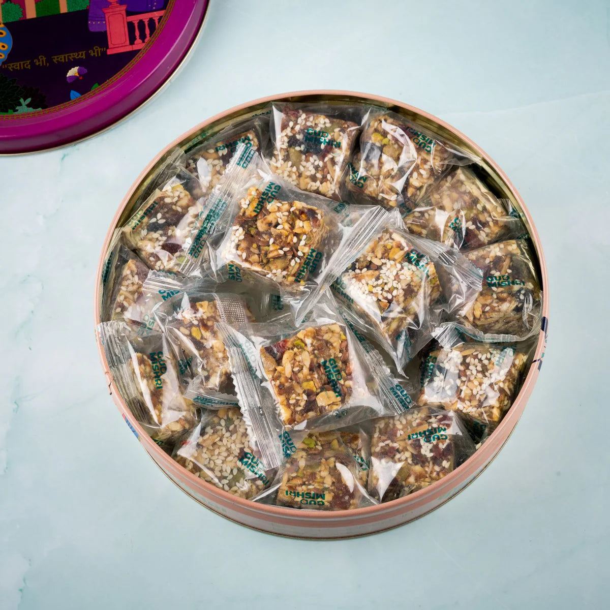 Gudmishri Seeds Delight Round Tin Box