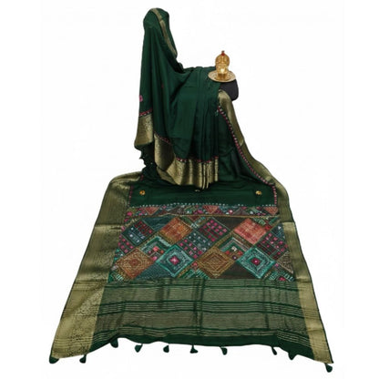 Semi Silk Kanta work Embroidery Saree