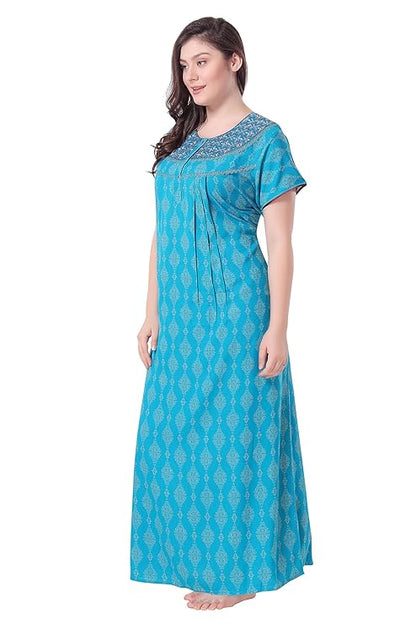 Soulemo Women's Printed Alpine Nighty blue