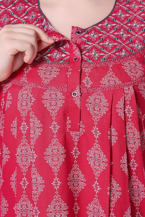 Soulemo Women's Printed Alpine Nighty pink
