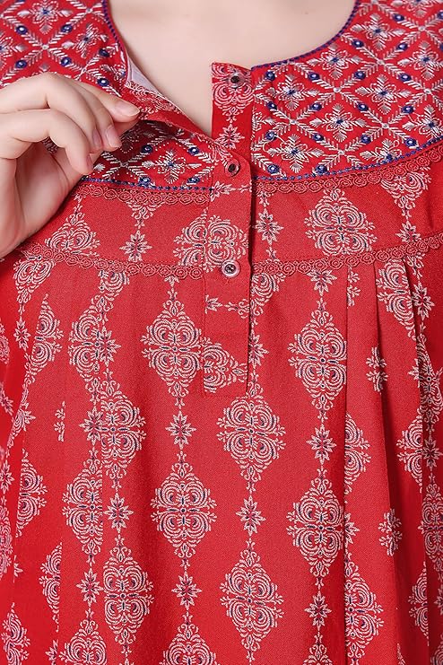 Soulemo Women's Printed Alpine Nighty red