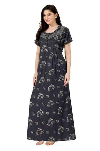 Soulemo Women's Printed Alpine Nighty steel grey