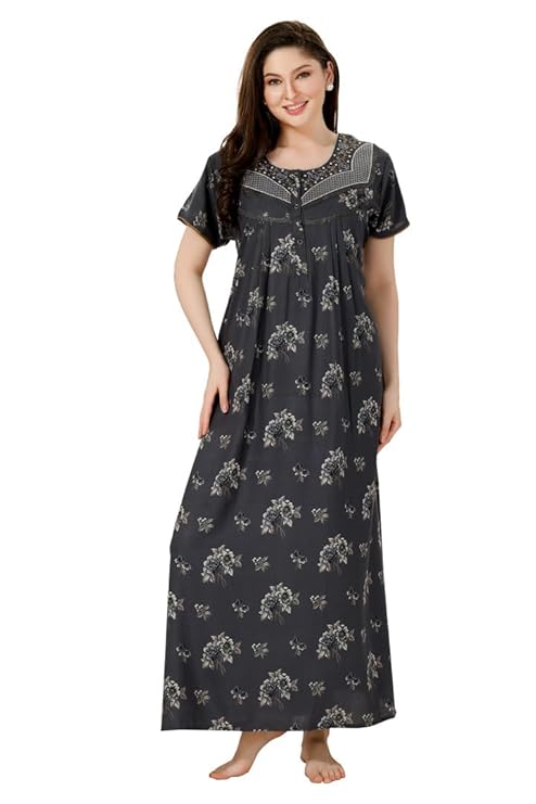 Soulemo Women's Printed Alpine Nighty steel grey