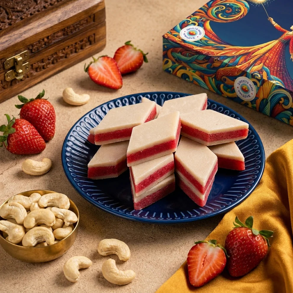 The Sweet Stories Strawberry KajuKatli