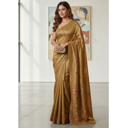 Tusser Cotton with Kashmiri Embroidery Saree