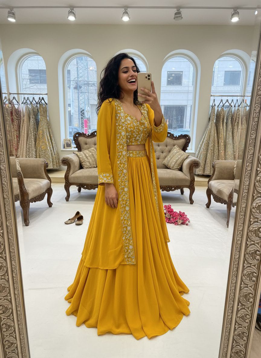 Vastra Creation's Premium Indo-Western Lehenga Choli Set