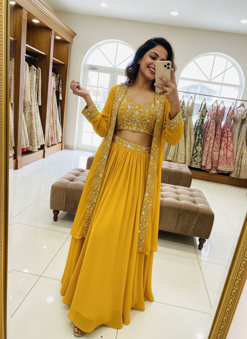 Vastra Creation's Premium Indo-Western Lehenga Choli Set