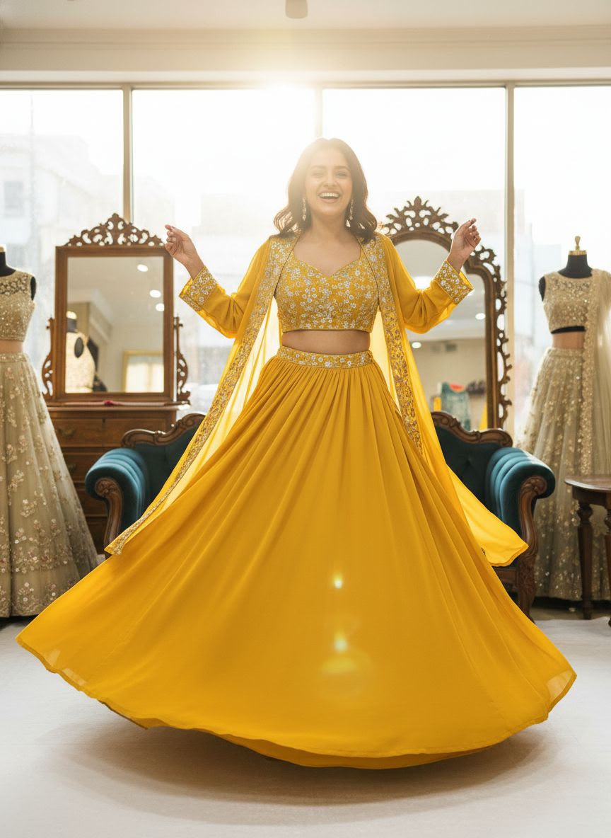 Vastra Creation's Premium Indo-Western Lehenga Choli Set