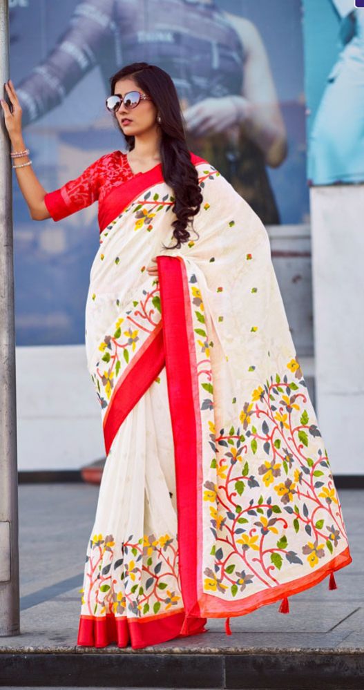 Weaver Story Linen Cotton Saree Collection