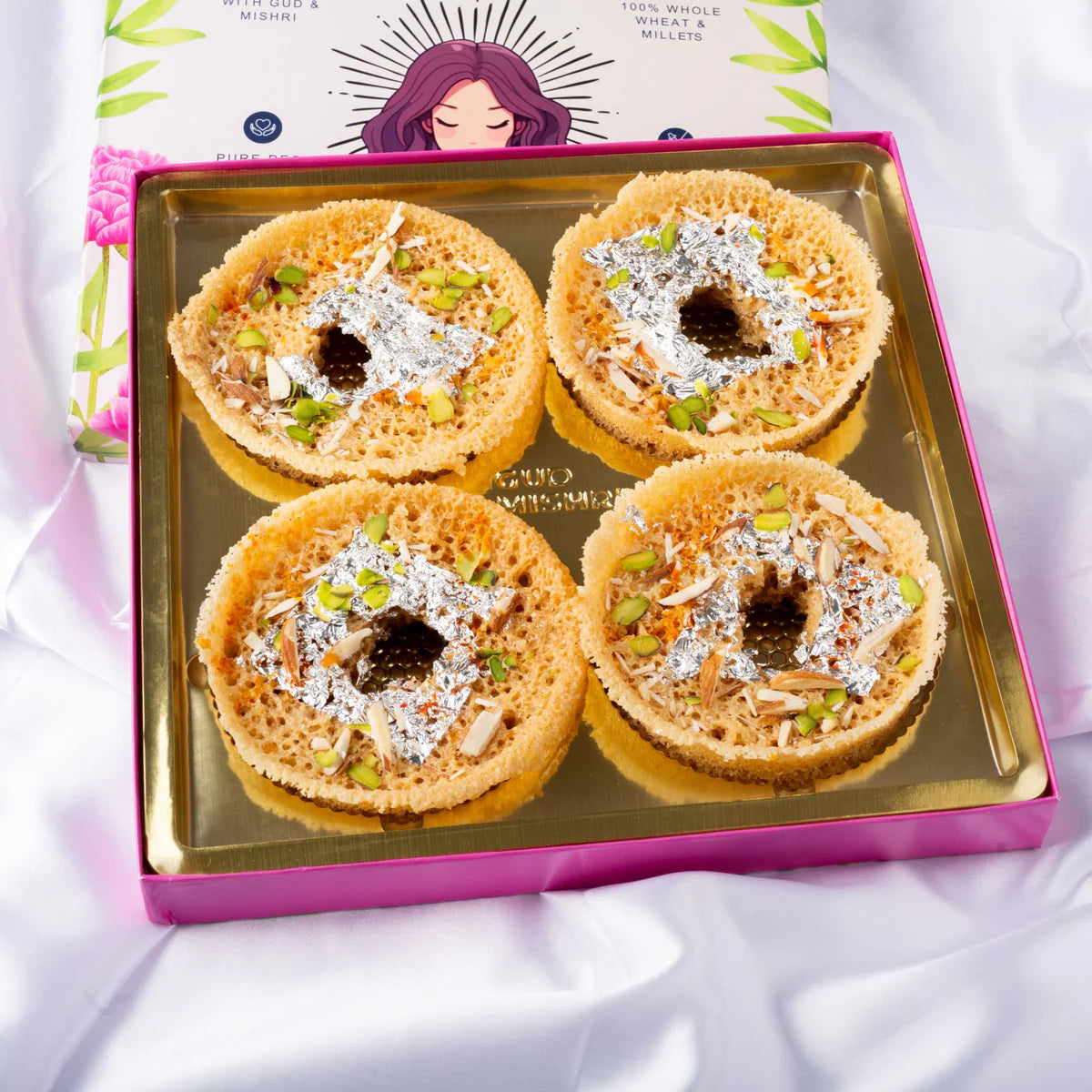 Gudmishri Whole Wheat Mini Mishri Chasni Ghewar