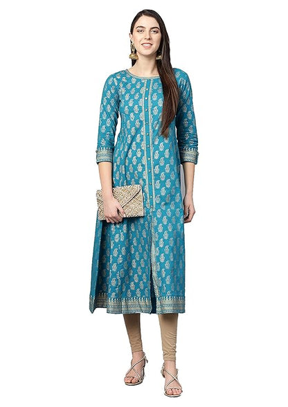 Yash Gallery Women's Cotton Relaxed Fit Anarkali Kurta