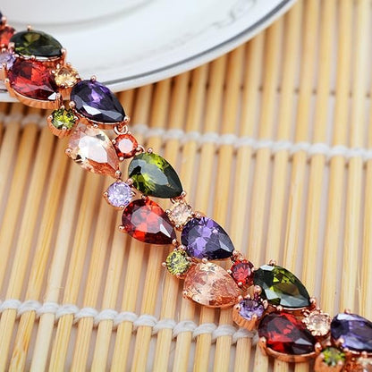 Yellow Chimes Jewellery Set for Women Swiss Cubic Zirconia 18K Rose Gold Plated Necklace Set for Women and Girls