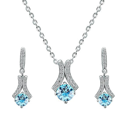 Yellow Chimes Pendant Set for Women and Girls A5 High Grade Crystal Pendant Set Silver Tone Pendant With Earrings