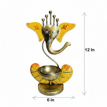 Ganesha Candle Stand - Metal