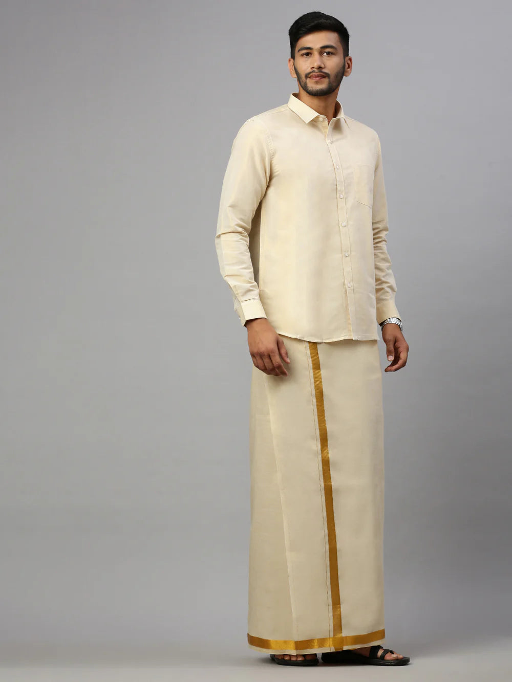 Ramraj's Tissue Shirt & Dhoti Set