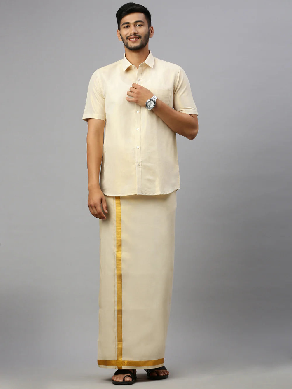 Ramraj's Tissue Shirt & Dhoti Set