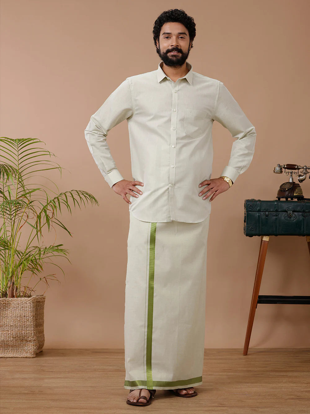 Ramraj's Tissue Shirt & Dhoti Set