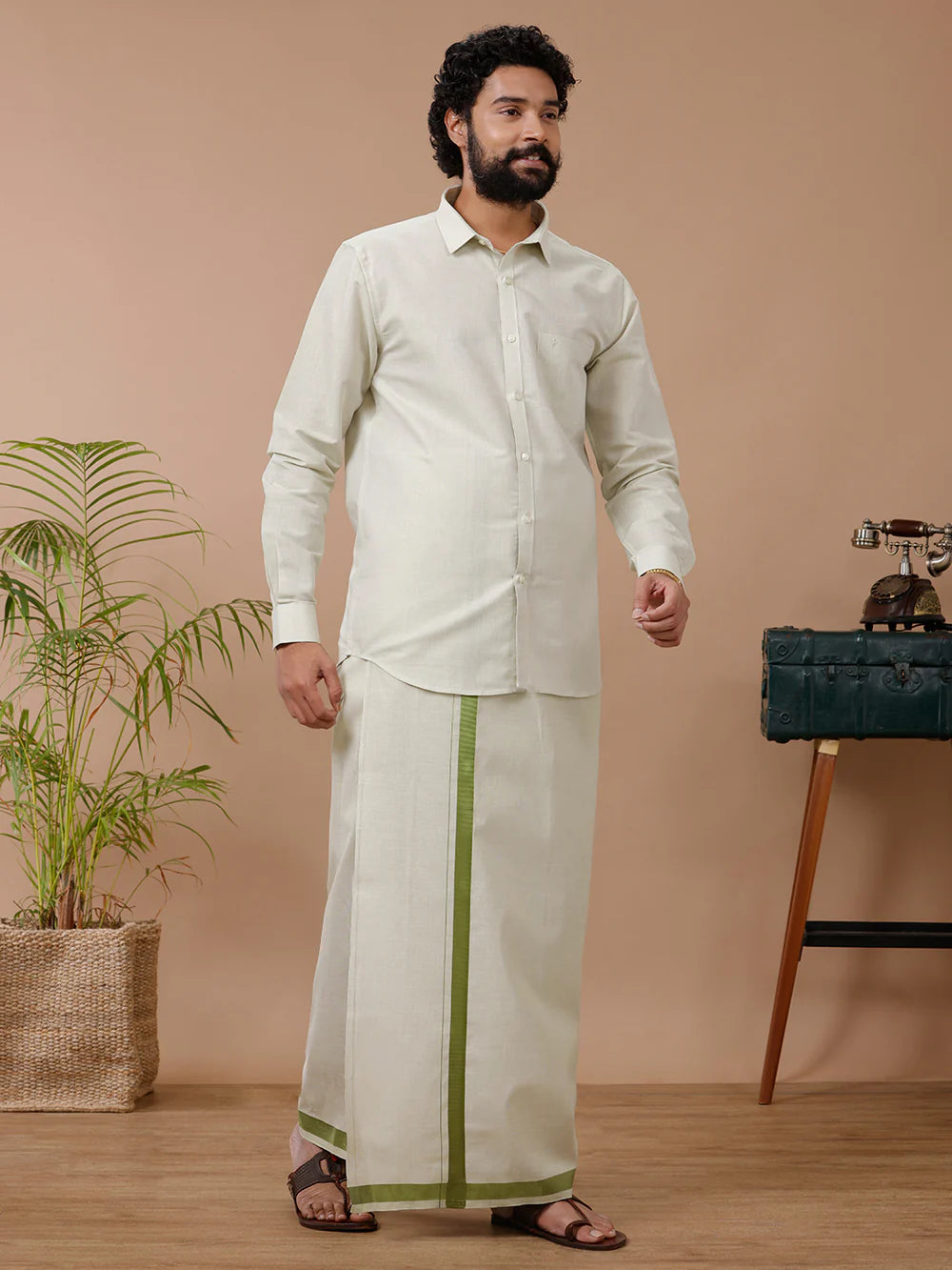 Ramraj's Tissue Shirt & Dhoti Set