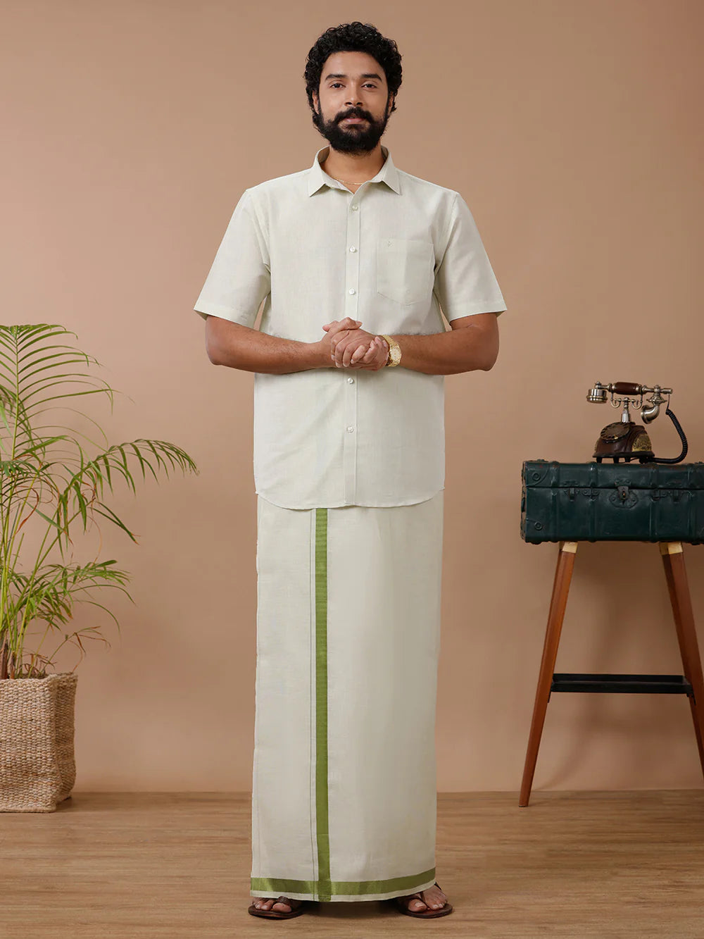 Ramraj's Tissue Shirt & Dhoti Set