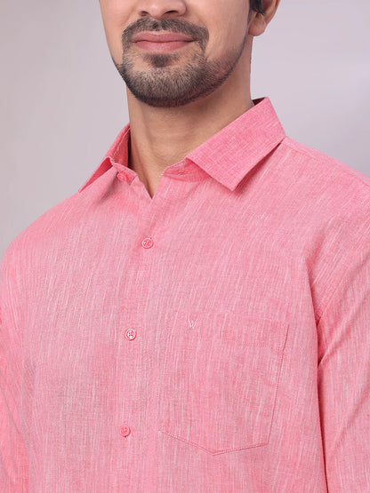 Minister White's Father & Son Cotton Shirt with Matching Border Dhoti Combo