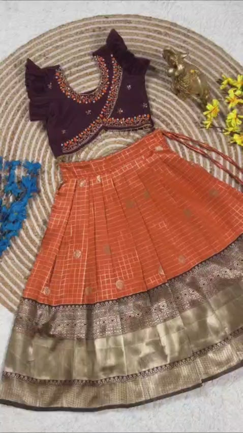 RKT Fashion's Pattu Pavadai Satya butta silk Set