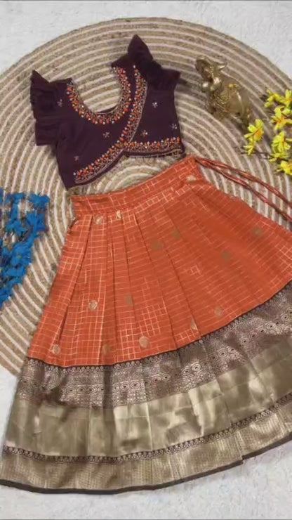 RKT Fashion's Pattu Pavadai Satya butta silk Set