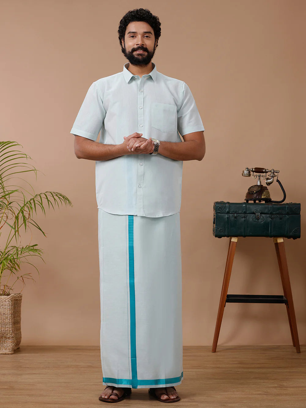 Ramraj's Tissue Shirt & Dhoti Set