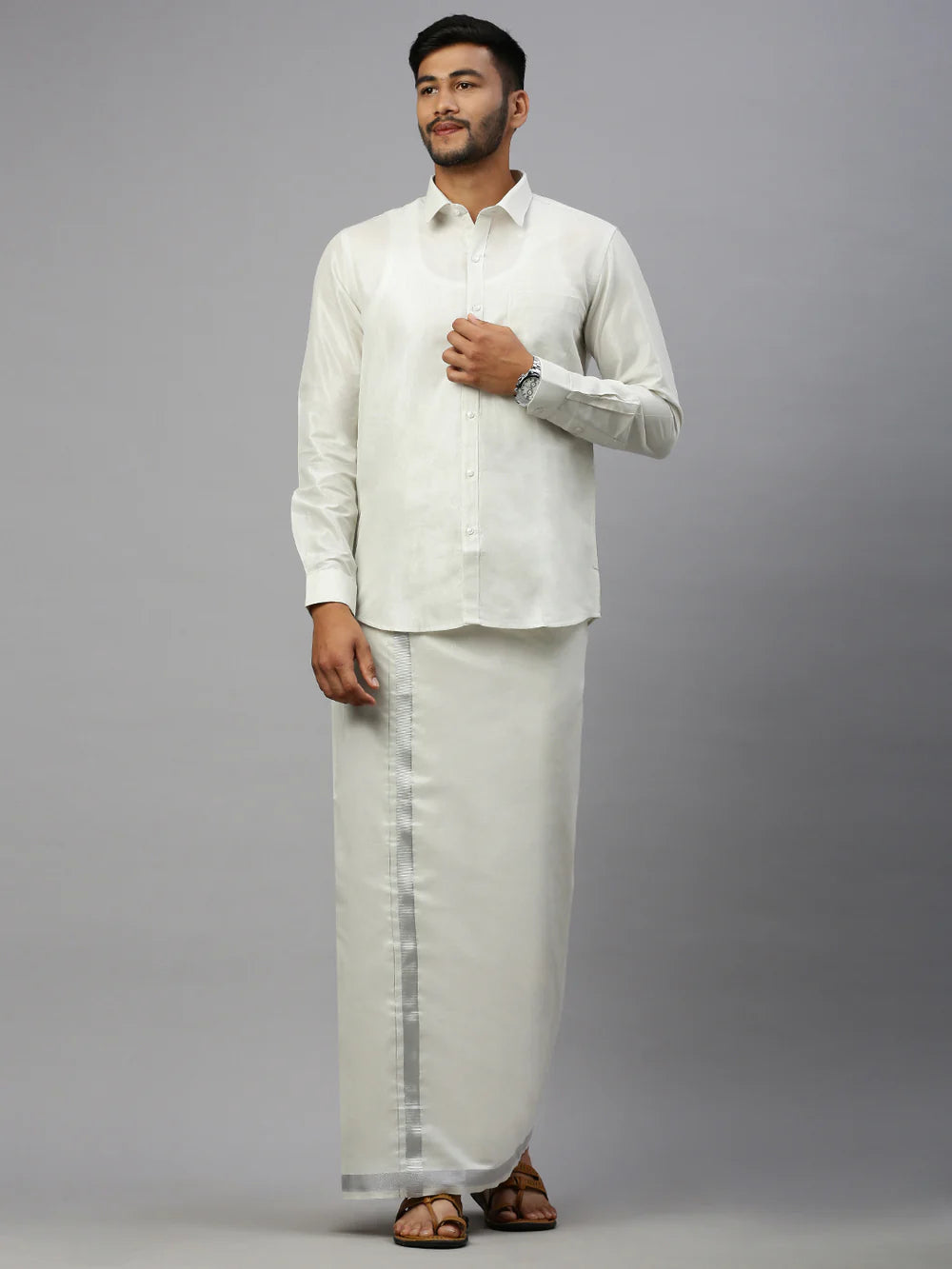 Ramraj's Tissue Shirt & Dhoti Set