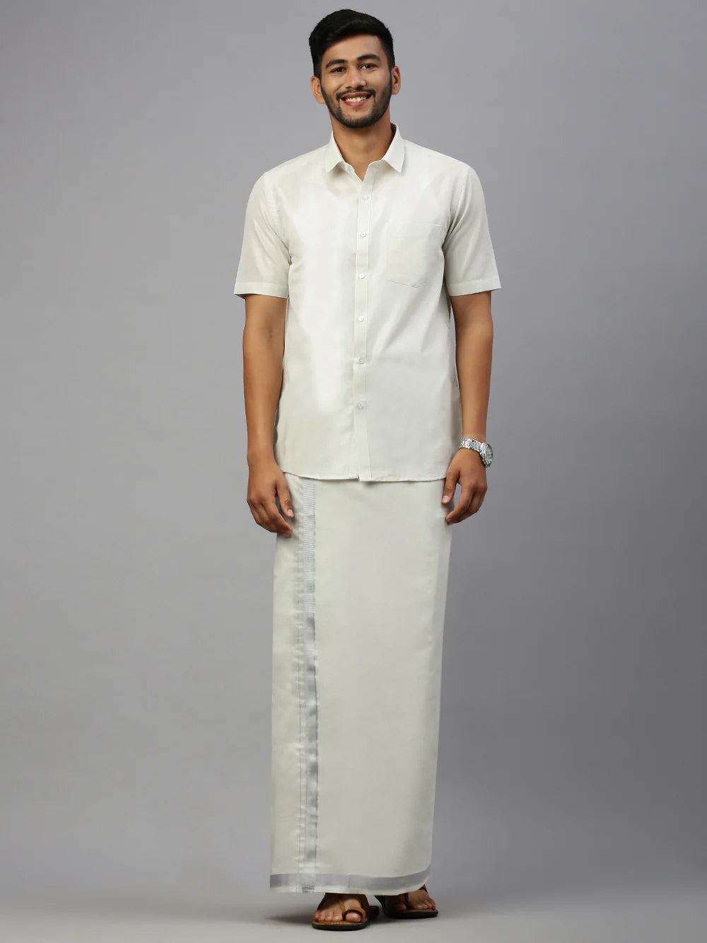Ramraj's Tissue Shirt & Dhoti Set